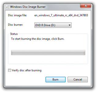 Burn the ISO image in Windows 7 Burn the ISO image in Windows 7