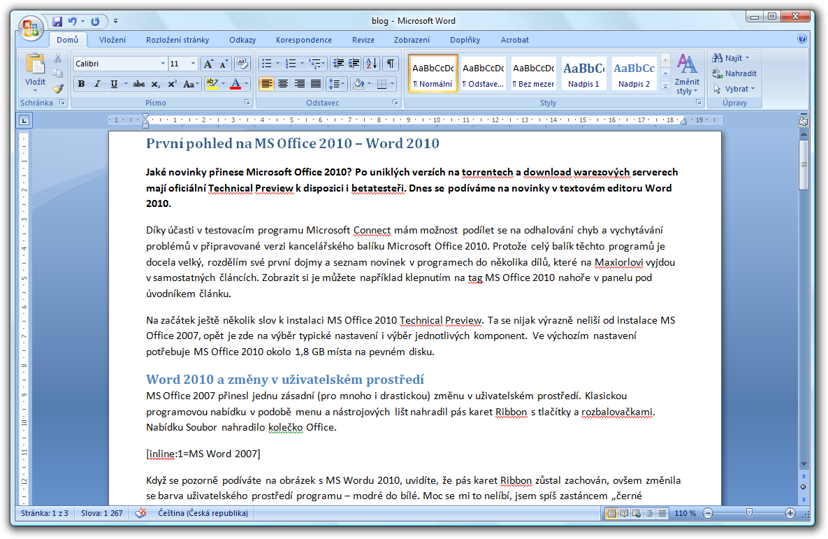 First glimpse of MS Office 2010 - Word 2010 | Maxiorel.com
