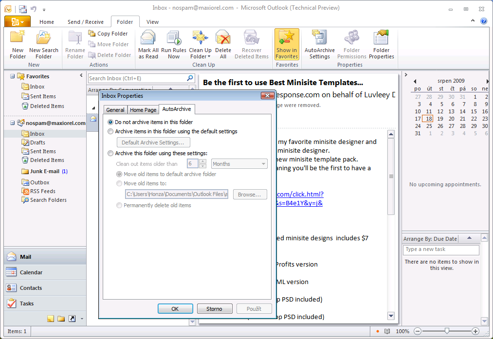 First glimpse of MS Office 2010 - Outlook 2010