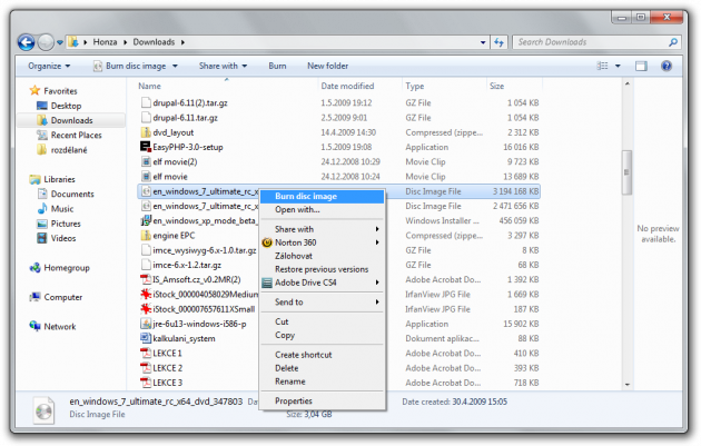 Windows 7 file manager