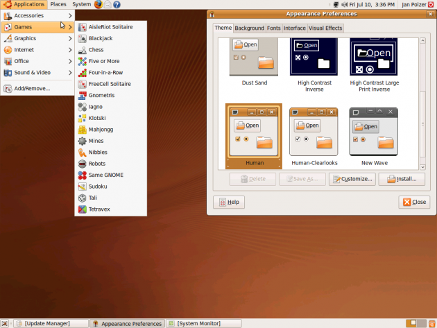 Ubuntu Linux desktop